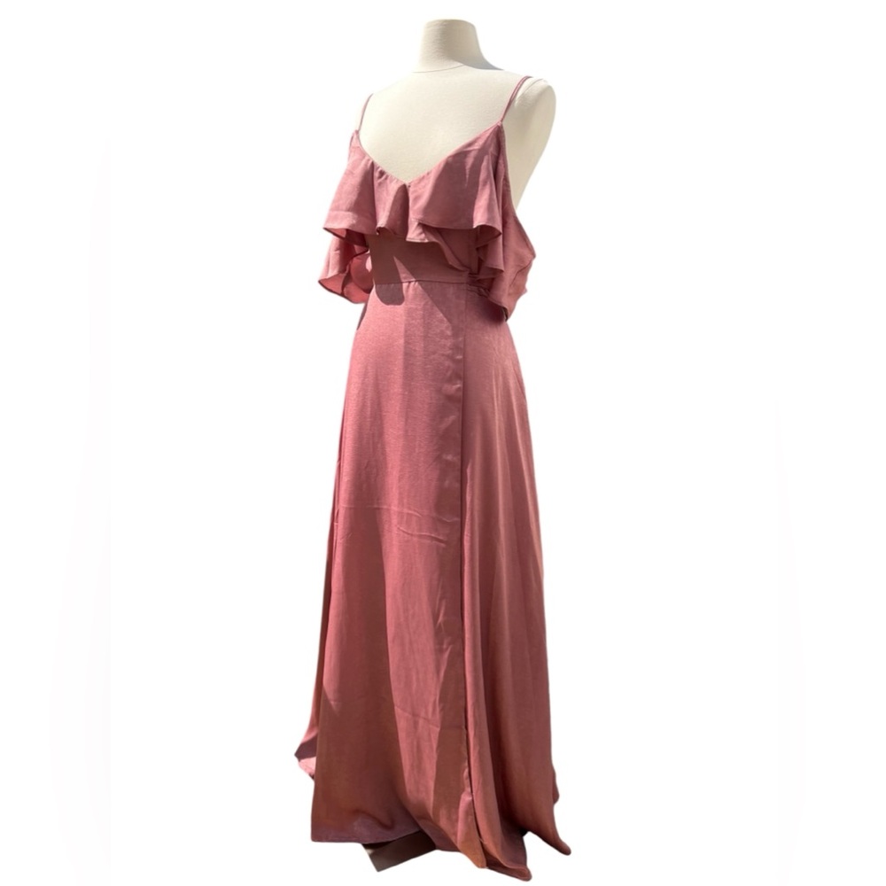 Lulus Moriah Rose Satin Cold Shoulder Wrap Dress Size Small NWT - Picture 5 of 16
